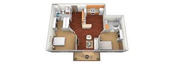 a floor plan of a two bedroom apartment at Northridge Apartments, Minnesota