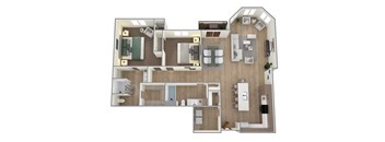 a floor plan of a 1 bedroom apartment at the biltmore apartments in dallas,  at Bella Rose Apartments, Hudson