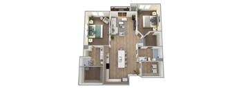 a floor plan of a 1 bedroom apartment at the residences at silver hill in suitland,  at Bella Rose Apartments, Hudson, WI