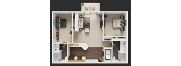 A dollhouse living room with furniture and decorations.