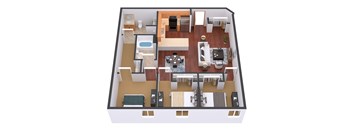 a floor plan of a 1 bedroom apartment