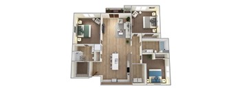 a floor plan of a 1 bedroom apartment at the residences at silver hill in suitland,  at Bella Rose Apartments, Wisconsin, 54016