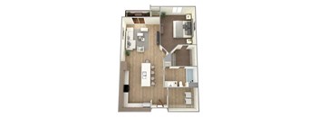 1 Bed 1 Bath Floor Plan at Bella Rose Apartments, Hudson, WI, 54016