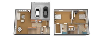 2 bed 2 bath B at Beal Townhomes Apartments, Sioux Falls, 57108