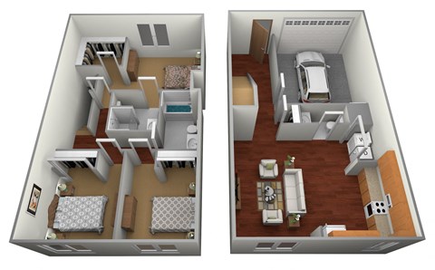 3 bed 2.5 bath at Benson Village Townhomes Apartments, Sioux Falls, 57104