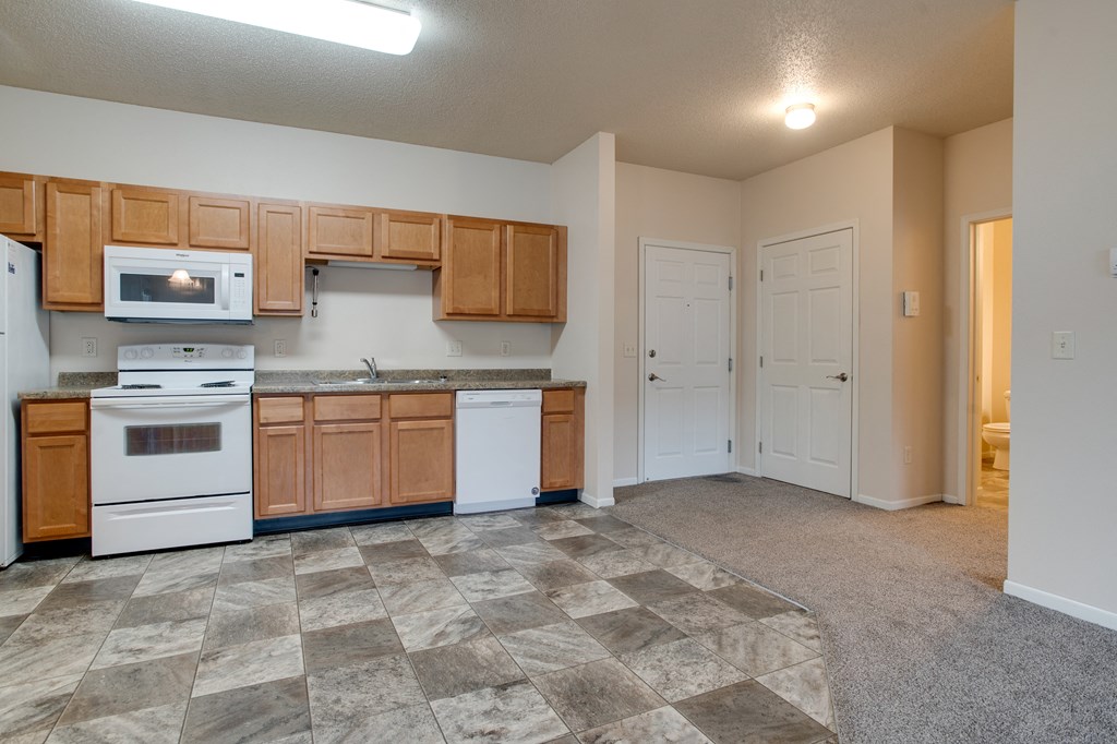 Kitchen area at Boulder Ridge Apartments, Fargo, North Dakota