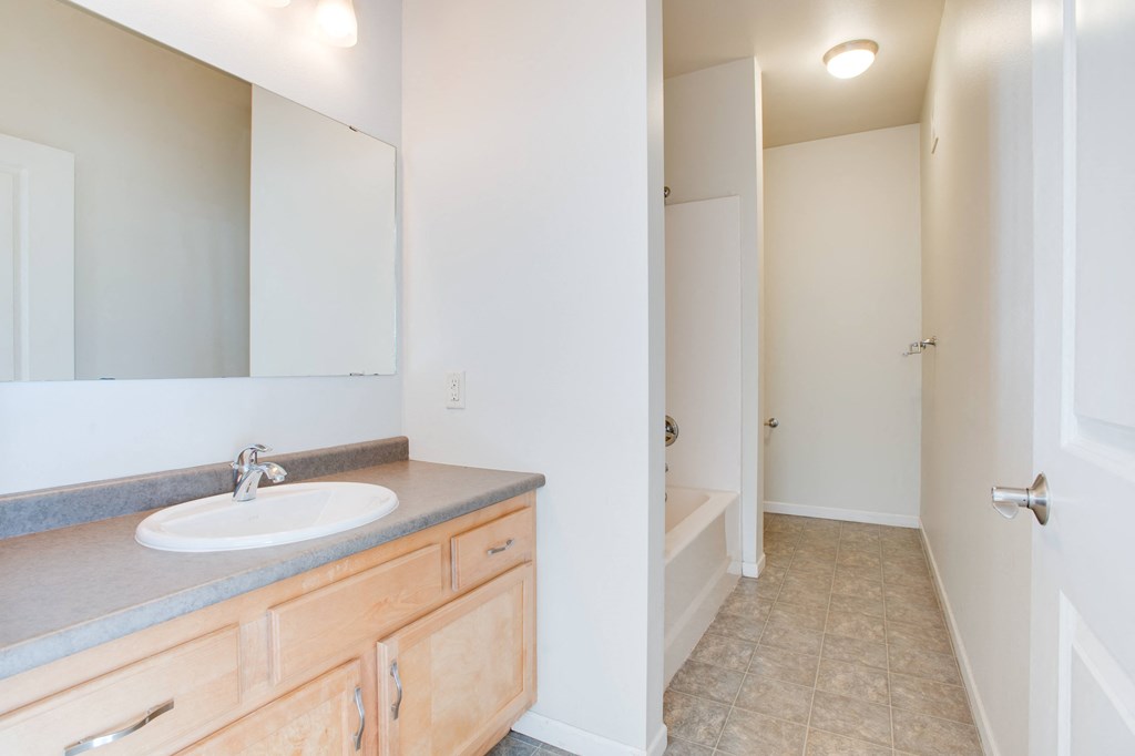 Bathroom Sink at Urban Crossing Apartments, Fargo, North Dakota