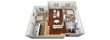 2 Bed 2 Bath Floor Plan at Osgood Place Apartments, Fargo, ND, 58104