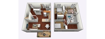 3 Bed 2 1/2 Bath Floor Planr at Courtyard Townhomes, Minnesota