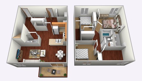3 Bed 2 1/2 Bath Floor Planr at Courtyard Townhomes, Minnesota