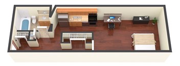 a view of the living room from above