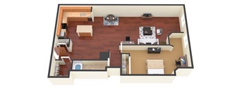 a layout of a house with a living room and a dining room