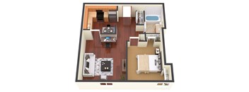 a floor plan of a house with a bedroom and a living room