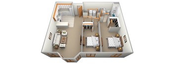 the living room floor plan is shown in this rendering