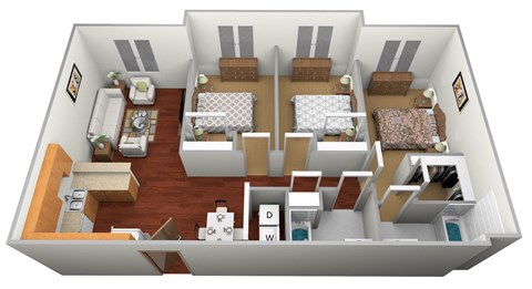 a 2400 sq ft floor plan with a bedroom and a living room