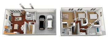 3 Bed 2.5 Bath Floor Plan at Falcon Heights Townhomes, Rochester