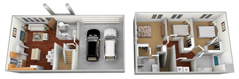 3 Bed 2.5 Bath Floor Plan at Falcon Heights Townhomes, Rochester