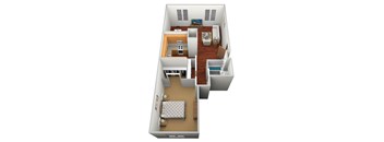 1 Bed 1 Bath Floor Plan at Jacobs Square Apartments, St. Cloud, MN