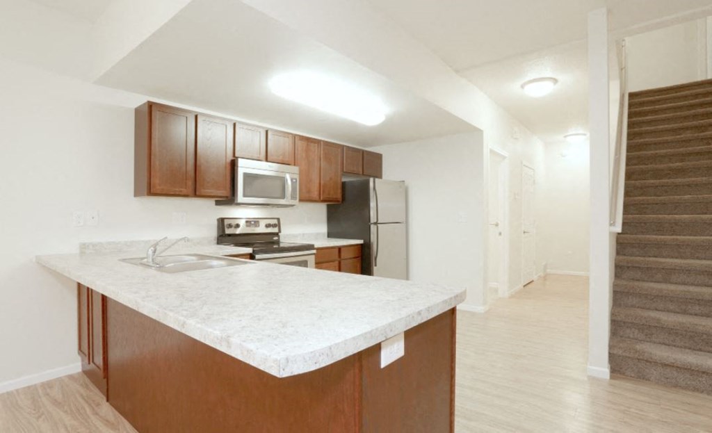 Fully Equipped Kitchen at Prairie Crossing Townhomes, Dilworth, MN, 56529