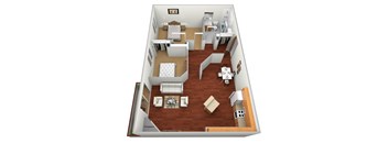 2 Bed 1 Bath Floor Plan at Meadows Edge Apartments, Detroit Lakes, Detroit Lakes