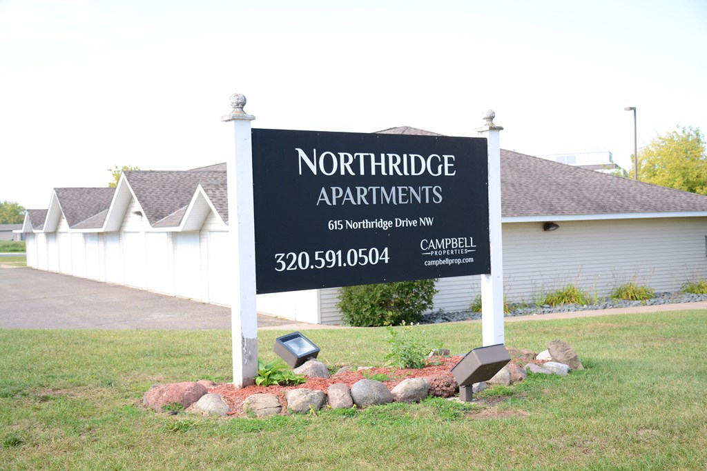Property Signage at Northridge Apartments, Pine City