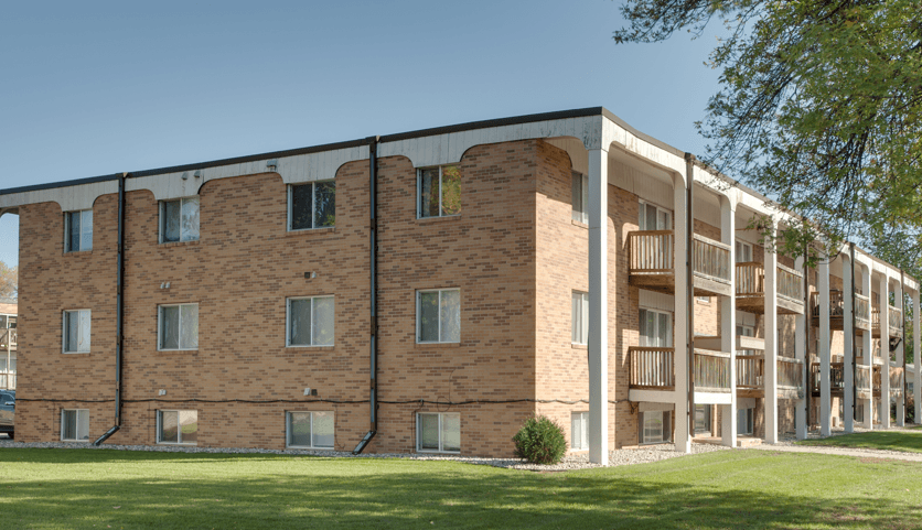 Building with Green Space, Southern Manor Apartments, North Dakota