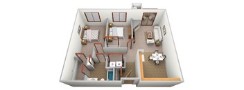 2 bed 1 bath A at Savanna Apartments, St Cloud