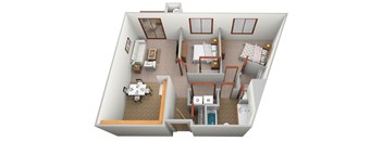 2 bed 1 bath B at Savanna Apartments, Minnesota