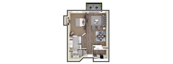 1 bed 1 bath C at Eighth Street Manor  Apartments, Fargo, ND