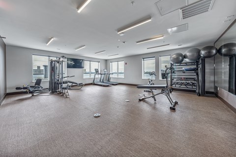 the gym at the benetts tower apartments