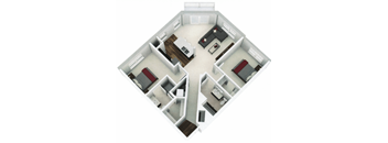 Two Bedroom, Two Bath E