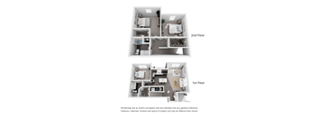 Three bedroom, two bathroom townhome