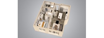 One Bed, One Bathroom C