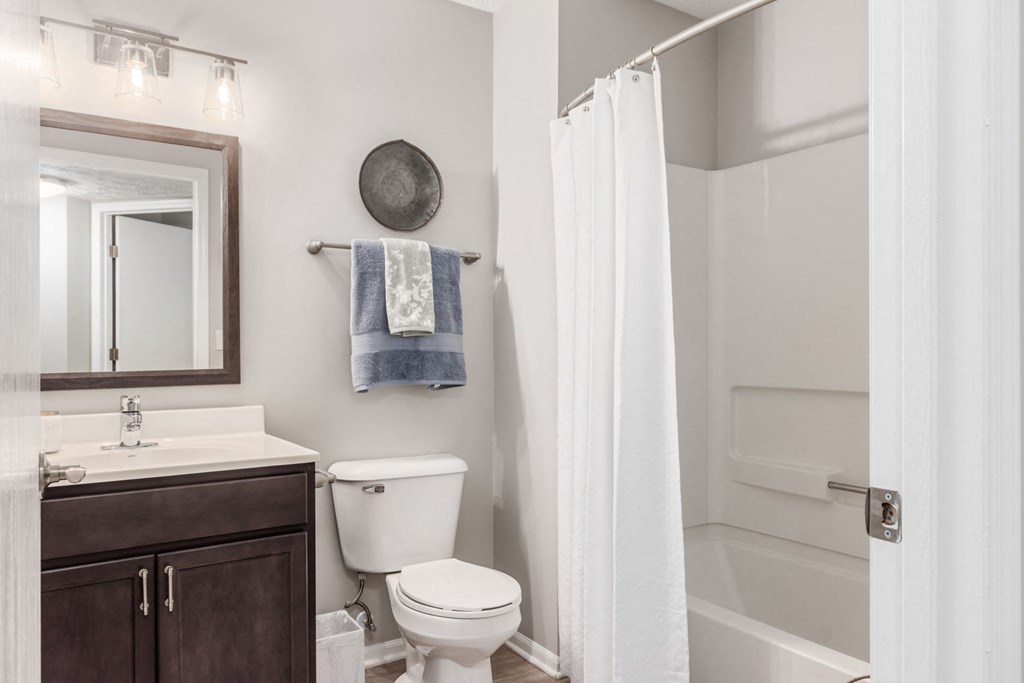 a bathroom with a shower and a toilet and a sink