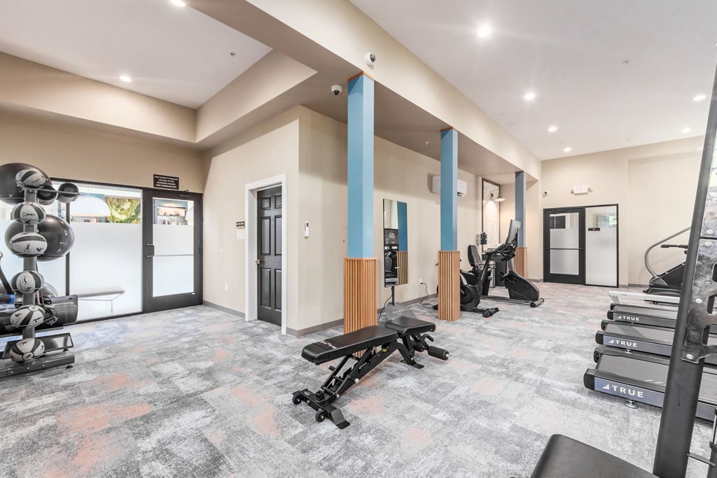 the gym at the preserve at polk apartments ga
