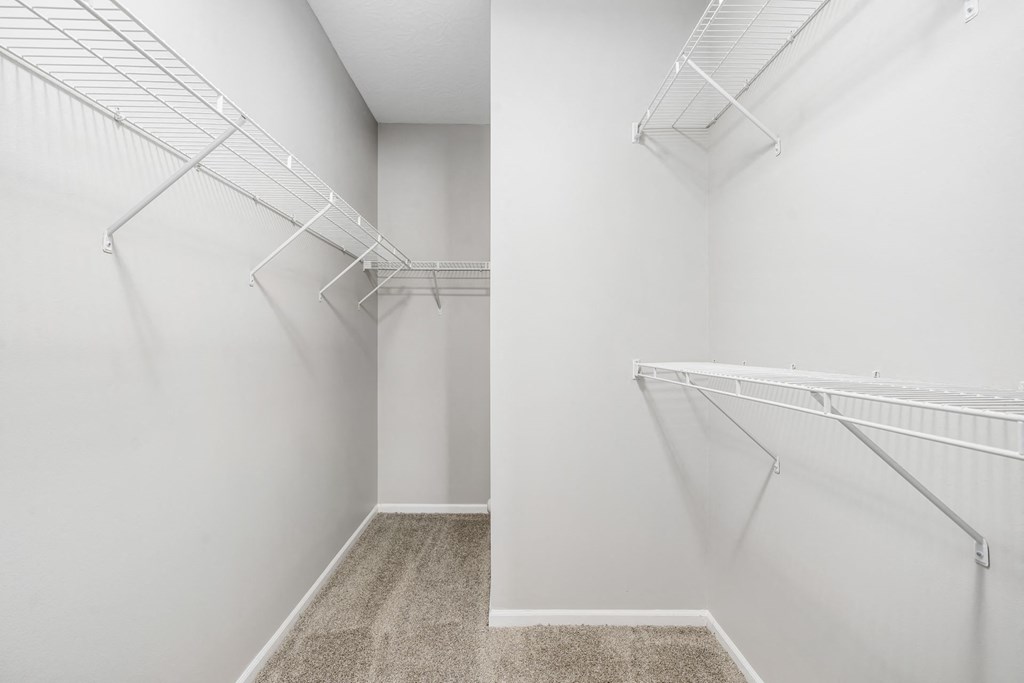 Residences of Gahanna large walk-in closet with built-in shelving