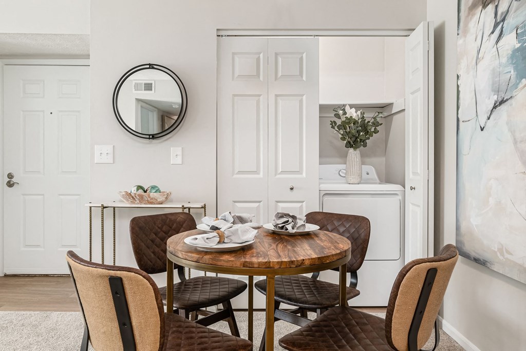 Dining Room with Washer and Dryer