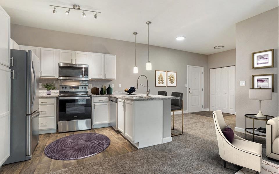 oak 2x2 1090 kitchen living staged