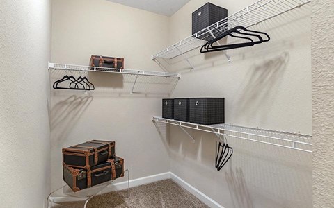 oak 2x2 model walk-in closet