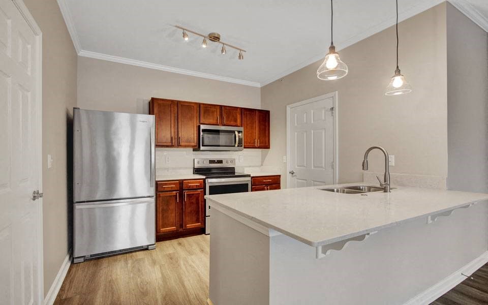 Kitchen with Stainless Steel Appliances at Chenal Pointe at the Divide, Little Rock, AR, 72223
