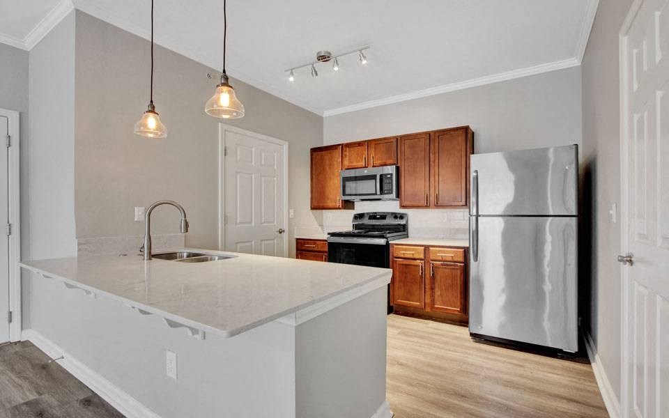 Kitchen with Stainless Steel Appliances at Chenal Pointe at the Divide, Little Rock, AR, 72223