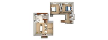 the bungalow floor plan first floor at Woodmere Townhomes, Cedarburg, WI