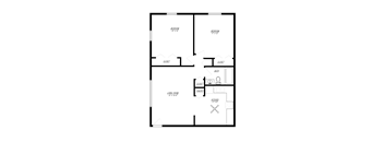 A black and white image of a floor plan for a house.