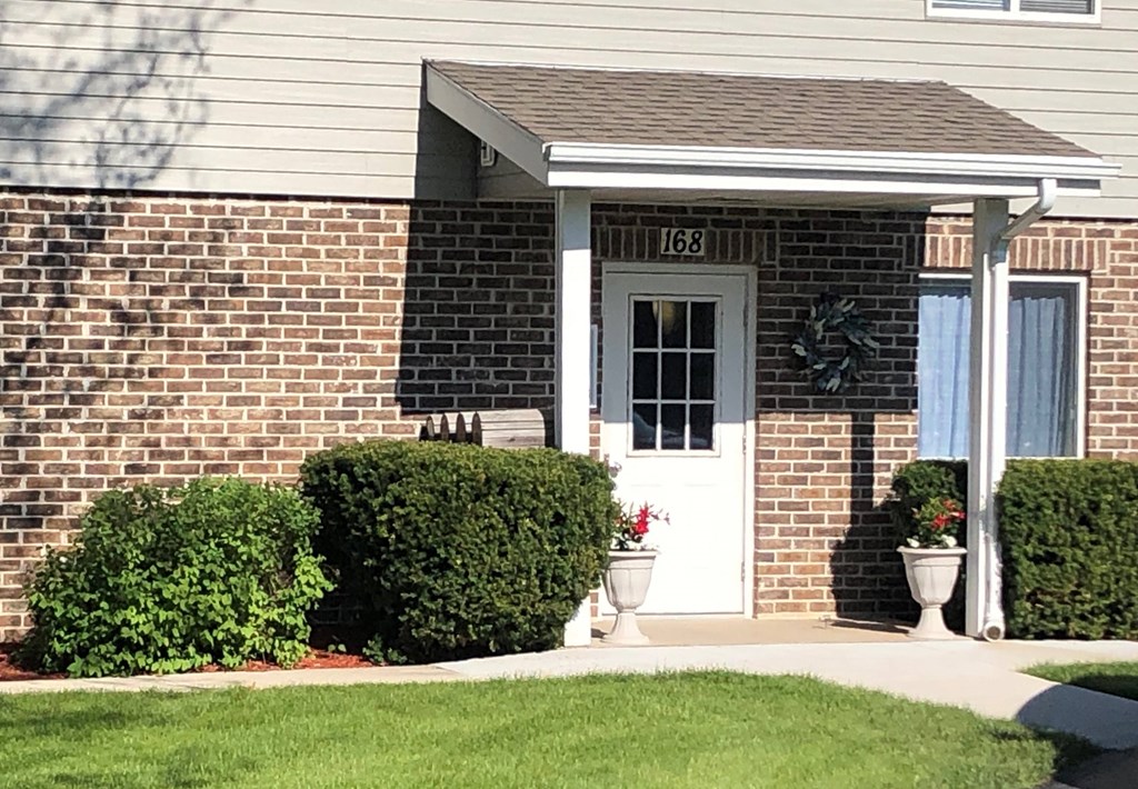a house with a white door