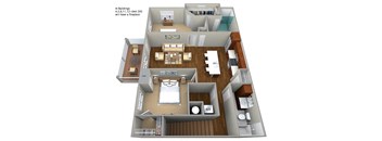 Unit 1158 sf with fireplace verbiage at Cedar Place Apartments, Cedarburg, WI