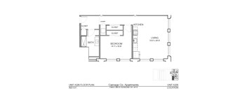 A floor plan for Carriage Co. Apartments shows a living space of 13'-0" x 20'-0".