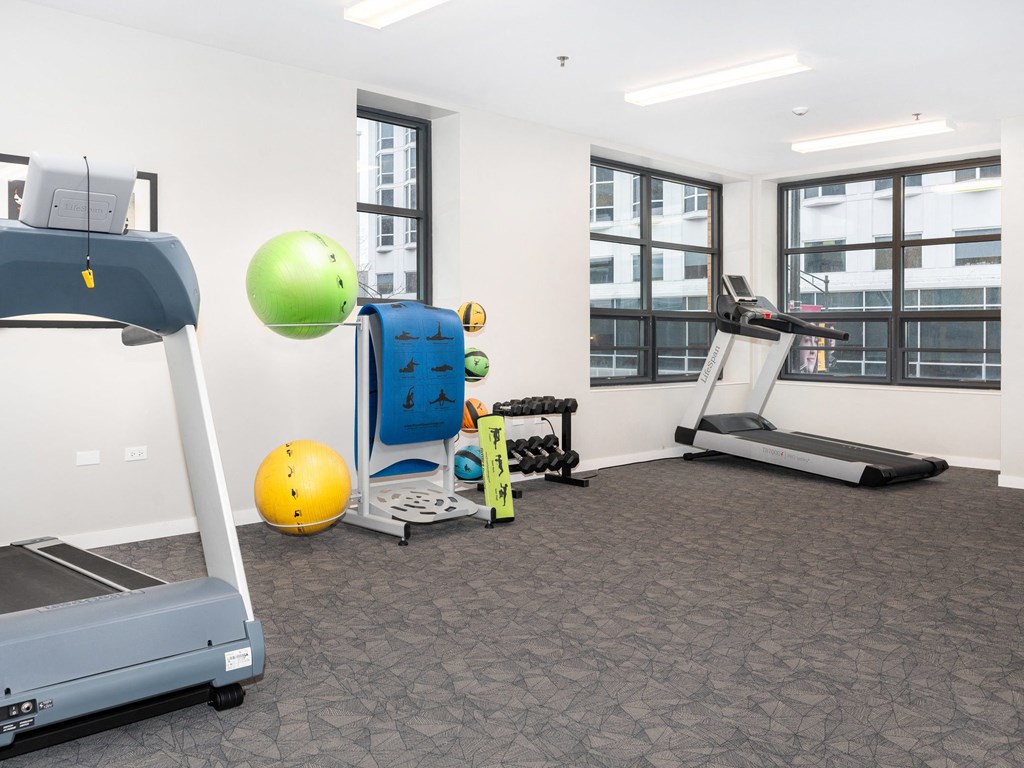 Fitness center inside Concord at Sheridan