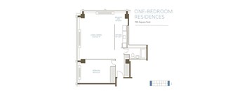 B1R Floor Plan at The Pavilion, Detroit, MI, 48207
