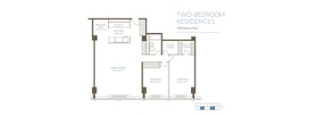 2B2 Floor Plan at The Pavilion, Detroit