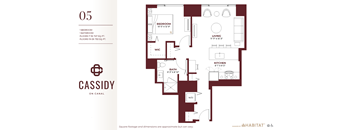 Studio 05 Floor Planat Cassidy on Canal, Chicago, IL, 60654